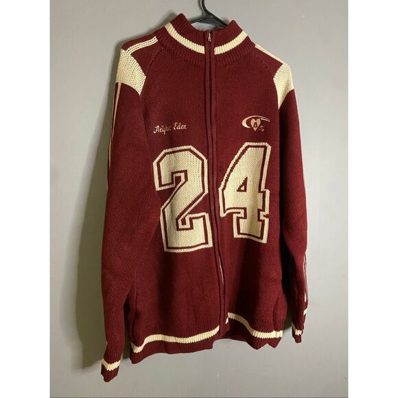 AELFRIC EDEN 24 JACQUARD ZIP UP CARDIGAN SIZE LARGE NWT - Picture 4 of 7